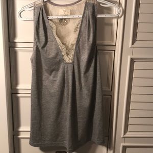 Gray lacy tank top